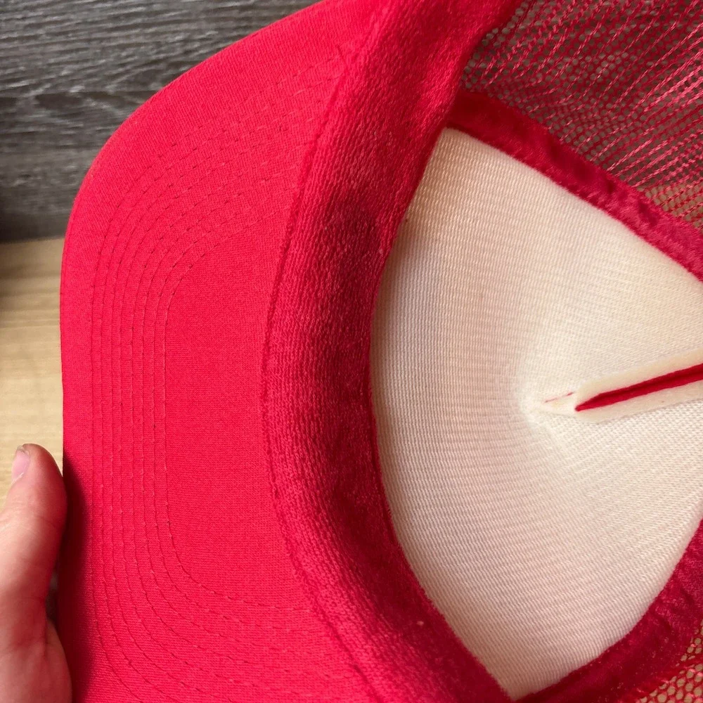 Vintage FRB Hat Cap Snapback‎ Red Trucker Tractor Farming Adjustable